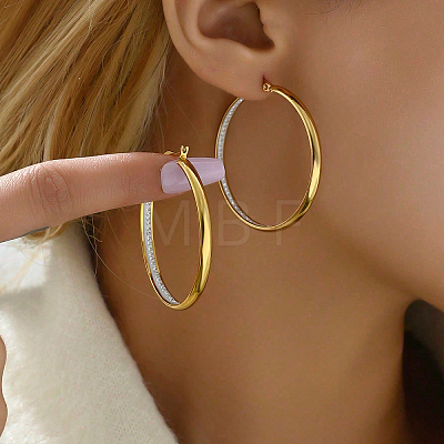 Vintage Stainless Steel Hoop Earrings ZA9910-1