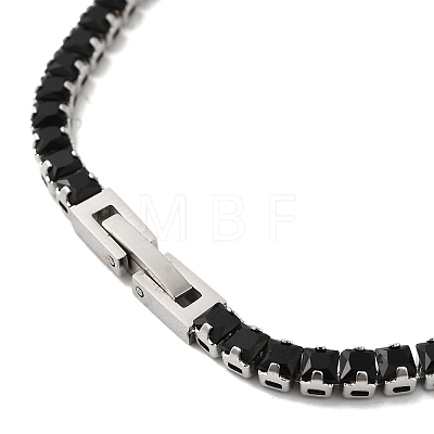 Black Cubic Zirconia Tennis Bracelet BJEW-M301-01P-01-1