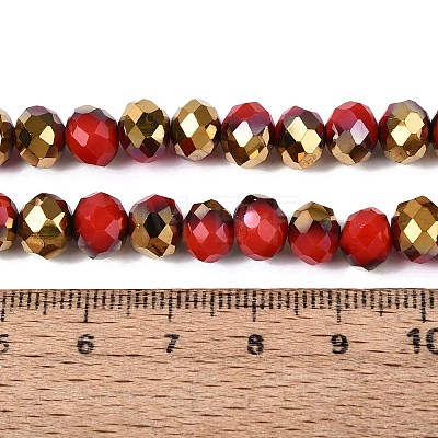 Electroplate Opaque Glass Beads Strands EGLA-A034-P8mm-O10-1