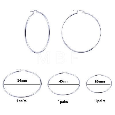 304 Stainless Steel Hoop Earrings EJEW-CJ0001-01-1