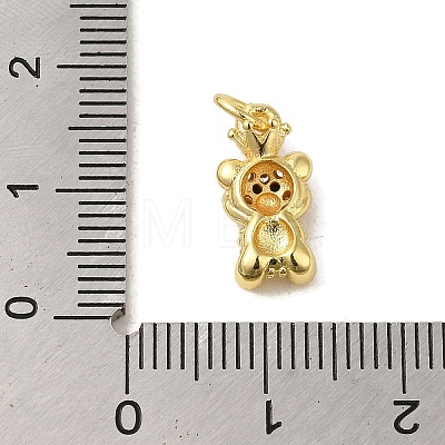 Brass Micro Pave Clear Cubic Zirconia Pendants KK-R162-004E-G-1