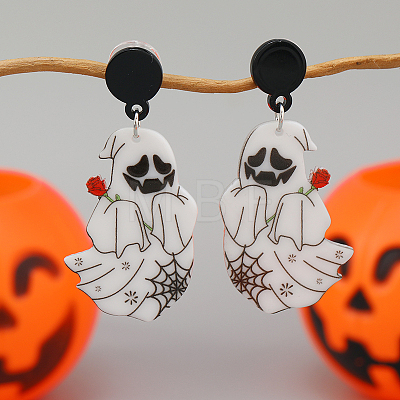 Floating Ghost Acrylic Stud Earrings CF6987-2-1