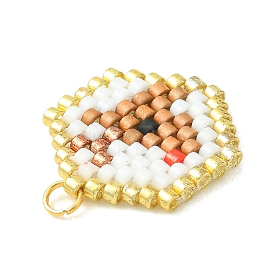 Christmas 304 Stainless Steel & Glass Cylinder Seed Beads Pendants PALLOY-MZ01445-1