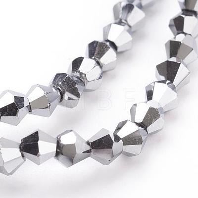 Electroplate Glass Beads Strands EGLA-S057-4-1
