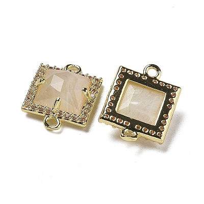 Natural Mixed Gemstone Faceted Square Links G-I375-03G-1