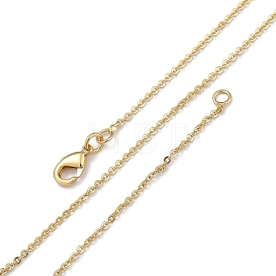 1mm Rack Plating Brass Cable Chain Necklaces for Women Men MAK-L044-23G-1