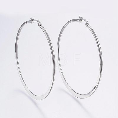 Tarnish Resistant 304 Stainless Steel Big Hoop Earrings EJEW-F105-15P-1