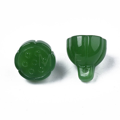 Imitation Jade Glass Charms GLAA-S054-24B-1