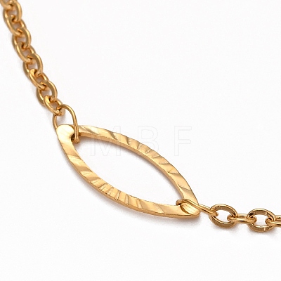 304 Stainless Steel Cable Chain Anklets AJEW-H104-01G-1