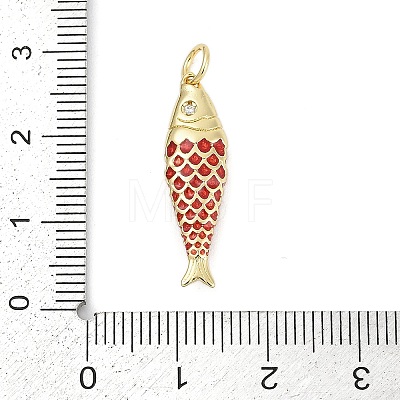 Brass with Cubic Zirconia Pendants KK-G522-43G-03-1