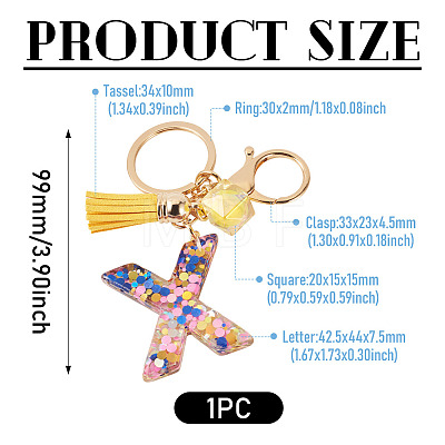Alloy Resin Polygon Keychains KEYC-TADJ0002-03G-X-1