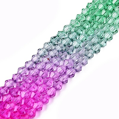 Gradient Color Baking Paint Glass Bead Strands X1-DGLA-A039-T4mm-A010-1