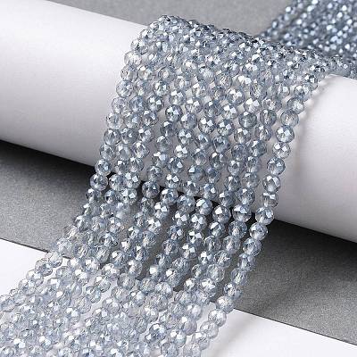 Electroplate Transparent Glass Beads Strands GLAA-H021-01B-FR03-1