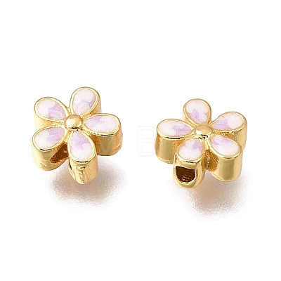 Brass Enamel Beads KK-G605-14G-01-1