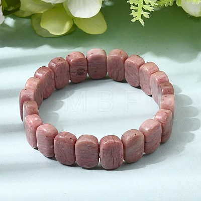 Natural Rhodonite Beaded Stretch Bracelets for Women Men BJEW-D461-02B-1