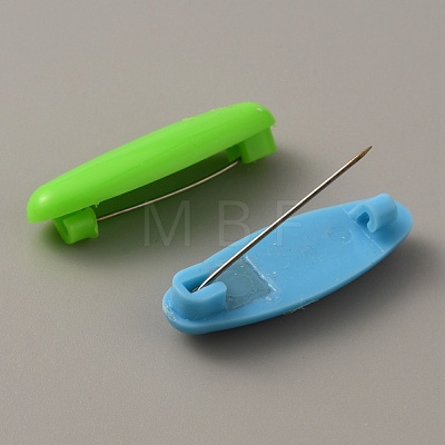 6Pcs Plastic Oval Safety Brooch Pins JEWB-WH0022-53A-1