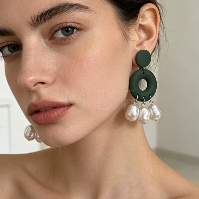 Imitation Pearl Chandelier Earrings WGBB3F3-01-1