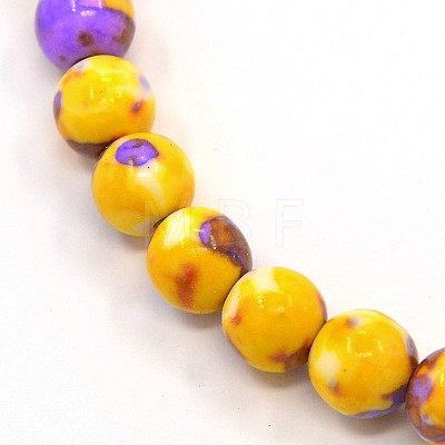 Synthetic Ocean White Jade Beads Strands G-L019-8mm-14-1