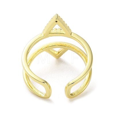 Brass Triangle Open Cuff Ring RJEW-A042-02-1