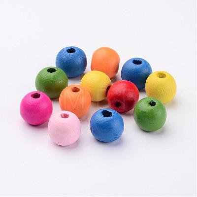 Dyed Natural Wood Beads X-WOOD-R249-045-1
