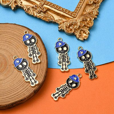 5Pcs Alloy Enamel Pendants ENAM-YW0001-49C-1