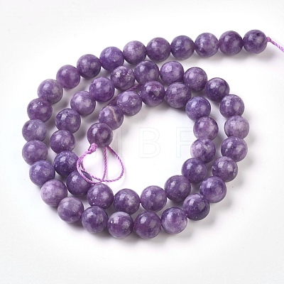 Natural Lepidolite/Purple Mica Stone Beads Strands G-L535-01-8mm-1
