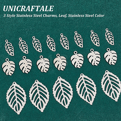 Unicraftale 60Pcs 3 Style 304 & 316 Stainless Steel Charms STAS-UN0051-53-1