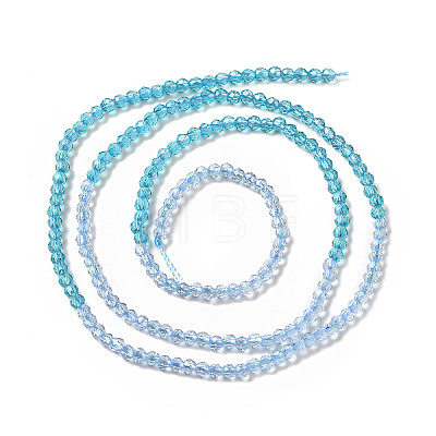 2 Colors Transparent Glass Beads Strands GLAA-G093-01C-1