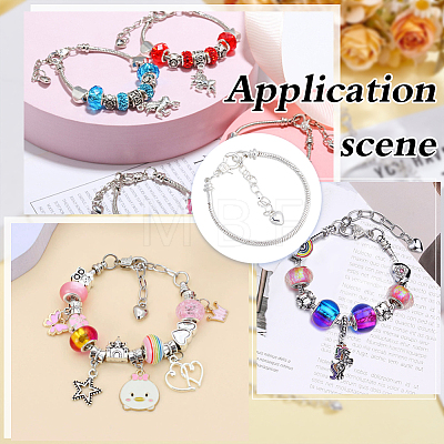 15Pcs Brass & Iron Snake Chains Bracelets for Women BJEW-ME0001-24-1