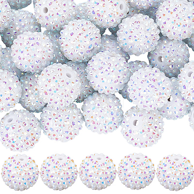 50Pcs Resin Rhinestone Beads RESI-PA0001-45B-1