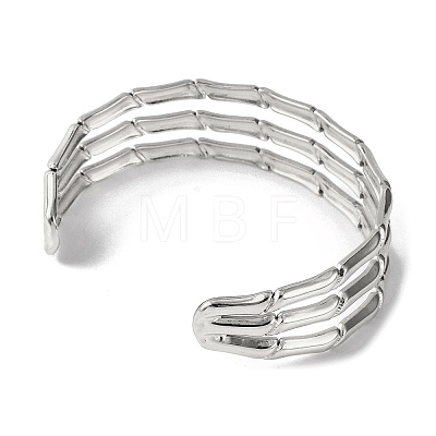 304 Stainless Steel Cuff Bangles for Women BJEW-B104-19P-1