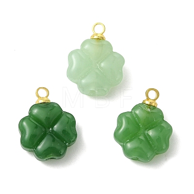 3Pcs 3 Colors Imitation Jade Glass Pendants PALLOY-JF05402-01-1