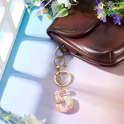 Number 5 Transparent Resin Keychains KEYC-TADJ0001-10E-1