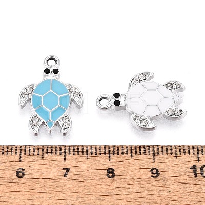 Alloy Rhinestone and Enamel Pendants PALLOY-T092-40P-1