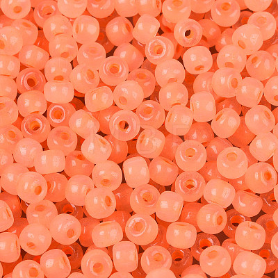 6/0 Transparent Inside Colours Glass Seed Beads SEED-N008-08R-1