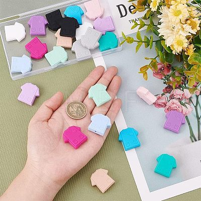 24Pcs 12 Colors Food Grade Eco-Friendly Silicone Beads SIL-CA0001-20-1