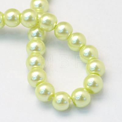 Baking Painted Pearlized Glass Pearl Round Bead Strands HY-Q330-8mm-46-1