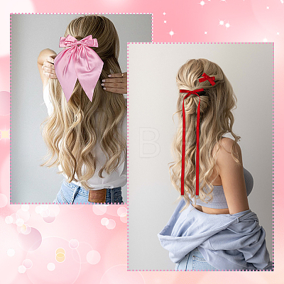 6 Styles Bowknot Polyester Hair Barrettes PHAR-SP0001-22B-1