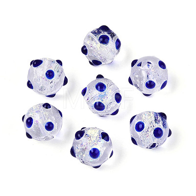 Handmade Foil Lampwork Beads Strands FOIL-T008-02C-1