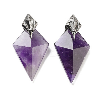 Natural Amethyst Pendants G-K338-10AS-01-1