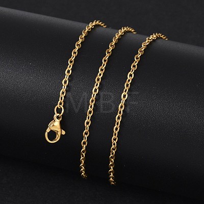 Ion Plating(IP) 304 Stainless Steel Cable Chain Necklaces NJEW-K090-01G-1