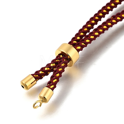 Braided Cotton Cord Slider Bracelet Making MAK-R001-01G-04-1