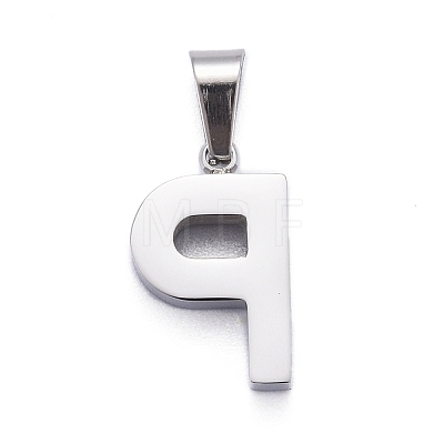 Non-Tarnish 304 Stainless Steel Letter Pendants STAS-H127-P-P-1