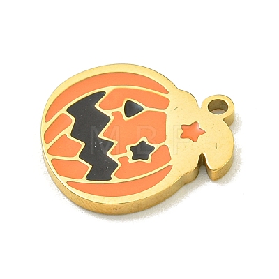 Halloween Theme Ion Plating(IP) 304 Stainless Steel Enamel Charms STAS-M011-03B-1