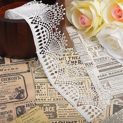 Polyester Lace Ribbons OCOR-WH0046-78B-1