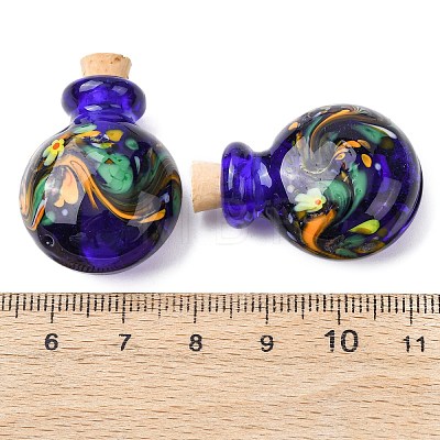 Handmade Lampwork Perfume Bottle Pendants LAMP-H072-01E-1