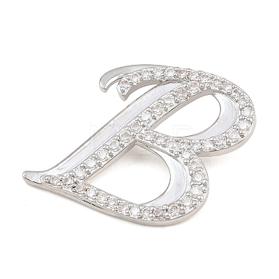 Brass Micro Pave Clear Cubic Zirconia Pendants CU-CBA8481-01P-B-1