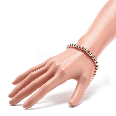 Synthetic Hematite Round Beaded Stretch Bracelet BJEW-JB08582-03-1