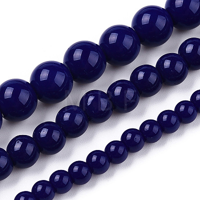 Opaque Solid Color Glass Beads Strands GLAA-T032-P4mm-03-1