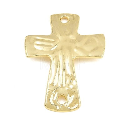 Textured Brass Connector Charm KK-CBA95AE-02A-G-1